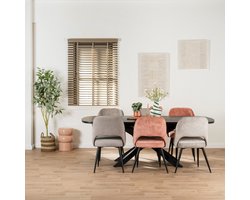 Eettafel Zwanenburg - Lamulux/Metaal - Zwart - 220x76x100 cm (BxHxD) - Uitschuifbaar tot 280 cm - Spinpoot