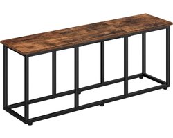 Eettafelbank – 120 cm – Industrieel design met stalen frame – Rustiek bruin/zwart – Eenvoudig te monteren – Voor keuken & eetkamer
