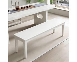 Eettafelbank - Landelijke Halbank - Keuken Zitten - Stabiele Constructie - 100cm Lengte - Wit