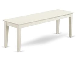 Eettafelbank met massief houten zitting - 130x40x45 cm - Linnen Wit