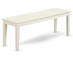 Eettafelbank met massief houten zitting - 130x40x45 cm - Linnen Wit