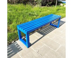 Eettafelbank Metaal - Tuinbank Bankje - Buiten Zitten - Weerbestendig Gelakt - 1.8 m - Blauw