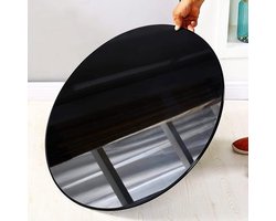 Eettafelblad - Rond tafelblad - Buiten dineren - Weerbestendig gehard glas - Transparant zwart - Zwart