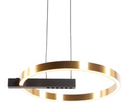 Eettafellamp rond bloomlux | 1 lichts | goud/zwart | kunststof / metaal | in hoogte verstelbaar tot 120 cm | Ø 40 cm | eetkamer / eettafel lamp | modern / sfeervol / chique design