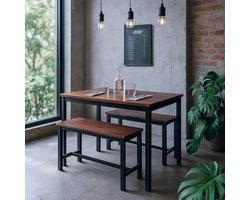 Eettafelset met 2 banken