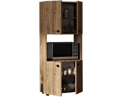 Efe Keukenkast | 100% MELAMINE | Walnoot - Emob - Keuken magnetronkast - Melamine; Spaanplaat