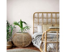Effen behang beige met linnen, Vliesbehang textielstructuur van hoge kwaliteit 10215-26, Ideaal voor slaapkamer en woonkamer 1021526, BRICOFLOR.nl