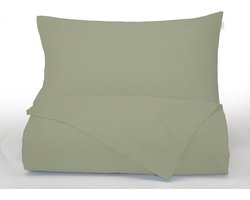 Effen gekleurd percale, legergroen
