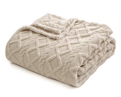 Effen huidvriendelijke deken - Zachte, comfortabele en warme deken voor op de bank - Warme en comfortabele wollen deken - Dubbelzijdige, verdikte jacquard fleece deken - Deken met ruitpatroon - Geschikt voor banken, bedden en stoelen(120x200 cm)