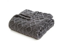 Effen huidvriendelijke deken - Zachte, comfortabele en warme deken voor op de bank - Warme en comfortabele wollen deken - Dubbelzijdige, verdikte jacquard fleece deken - Deken met ruitpatroon - Geschikt voor banken, bedden en stoelen(150x200 cm)