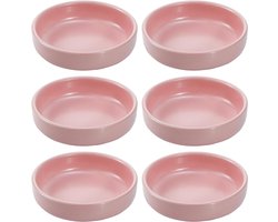 Effen Keramische Kom - Keramische Kom - Bijgerechtkom - Kruidenschaal Sojasaus Dipsausschaal - Set van 6 - Roze