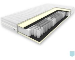 EFKO - Traagschuim Pocketvering Matras 140x200 cm 24cm hoog - Luxe Matrashoes met rits - Wasbaar matrassen