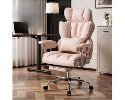 EFOMAO Ergonomische Directiestoel Van PU Leer - Bureaustoel Tot 200 Kg - Met Voetensteun En Lendensteun - Verstelbare Hoge Rugleuning - Luxe Comfort Voor Kantoor En Thuiswerk