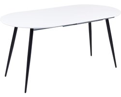 EFTALIA - Uitschuifbare eettafel - Wit - 120/160 x 80 cm - MDF