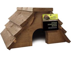 Egelhuis Hout - Egelverblijf Tuin - Bescherming Dieren - Rustiek Hout Ontwerp - 38 x 35 x 21.5 cm - Bruin
