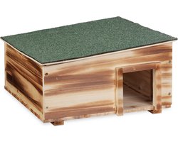 Egelhuis met bodem - 2 kamers - 21,5 x 40 x 40 cm - hout