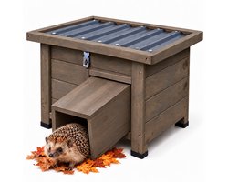Egelhuis met bodem - 30 x 42 x 31 cm - bruin