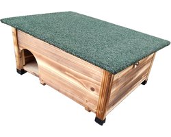 Egelhuis met bodem - weerbestendig dak - hout - gevlamd