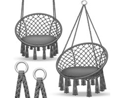 Egg Hangstoel - Hangstoel met Standaard - Chair voor Binnen en Buiten - Loungestoel