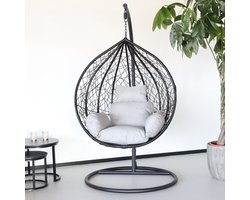 Egg hangstoel zwart roundabout ei stoel hang