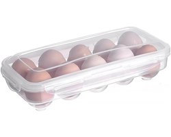 Egg Houder - Koelkast Eieren Doos 10 Eieren - Plastic Eieren Transport Box voor Koelkast - Keuken (Transparant)