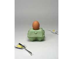 EggboxLAMP Mint - Betonnen lamp basis - 1kg cement - met Egglamp bruin 2 Watt - 230V