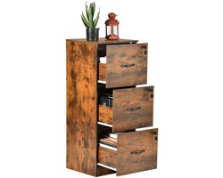 EGGREE Afsluitbare archiefkast met 3 lades - Smalle houten bureaukast -printerstandaard en hangmappenkast (A4/Letter/Legal-formaat)