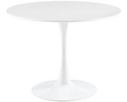 EGGREE Scandinavische moderne ronde eettafel - bureau - bartafel - geschikt voor keuken - eetkamer - woonkamer en kantoor - voor 2-4 personen - diameter 100 cm - wit