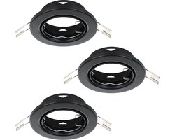 EGLO Agulo 1 Inbouwspot - GU10 - Ø 8.5 cm - Zwart - Set van 3 stuks - Kantelbaar