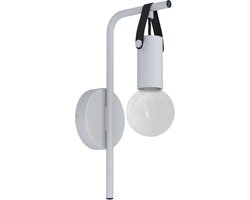 EGLO Apricale Wandlamp - E27 - Staal|Leer - Zwart|Bruin