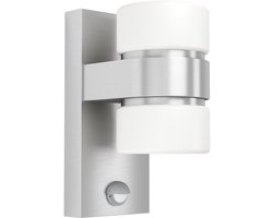 EGLO Atollari - Buitenverlichting - IP44 - Wandlamp - 2 Lichts - Roestvast Staal, Zilver - Wit