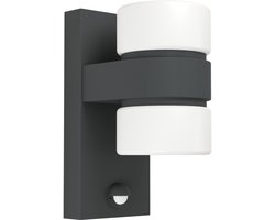 EGLO Atollari Wandlamp Buiten - LED - Bewegingssensor - 23 cm - Antraciet/Wit