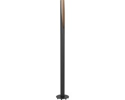 EGLO Barbotto Vloerlamp - GU10 - 136,5 cm - Zwart/Bruin - Staal/Hout - FSC Hout