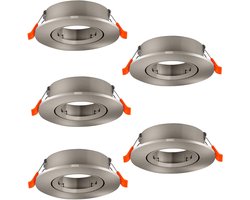 EGLO Barranco Inbouwspot - GU10 - Ø 9 cm - Grijs - Set van 5 stuks - Kantelbaar
