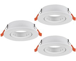 EGLO Barranco Inbouwspot - GU10 - Ø 9 cm - Wit - Set van 3 stuks - Kantelbaar