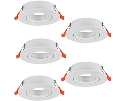 EGLO Barranco Inbouwspot - GU10 - Ø 9 cm - Wit - Set van 5 stuks - Kantelbaar