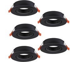 EGLO Barranco Inbouwspot - GU10 - Ø 9 cm - Zwart - Set van 5 stuks - Kantelbaar