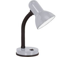 EGLO Basic 1 Tafellamp/Bureaulamp - E27(excl) - 30 cm - Zilver/Grijs