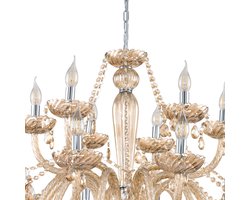 EGLO Basilano Kroonluchter Hanglamp - E14 - Ø 100 cm - Chroom|Cognac