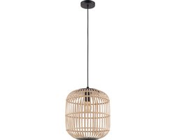 EGLO Bordesley Hanglamp - E27 - Ø 35 cm - bamboe, rotan - Zwart, bruin