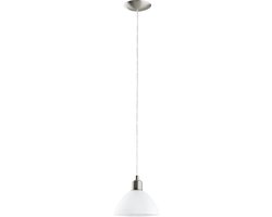 EGLO Brenda Hanglamp - 1 Lichts - Nikkel-Mat - Wit