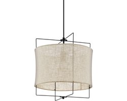 EGLO Bridekirk Hanglamp - E27 - Ø 40 cm - Zwart/Linnen