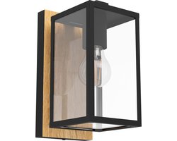 EGLO Budrone Wandlamp Buiten - E27 - 27 cm - Zwart/Bruin