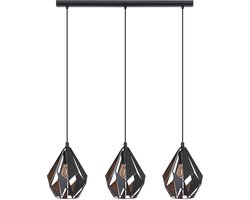 EGLO Carlton 1 Hanglamp - E27 - 80,5 cm - Zwart/Koper