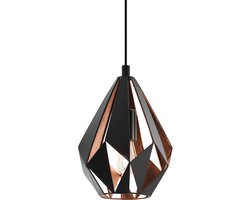 EGLO Carlton 1 Hanglamp - E27 - Ø 20,5 cm - Zwart/Koper