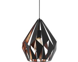 EGLO Carlton 1 Hanglamp - E27 - Ø 31 cm - Zwart/Koper