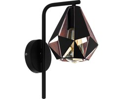 EGLO Carlton 4 Wandlamp - E27 - 31,5 cm - Zwart/Koper