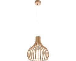 EGLO Carnico Hanglamp - 1 Lichts - Ø 38cm - Hout