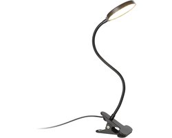 EGLO Casetto Klemspot - Bureaulamp - Klemlamp - Leeslamp - LED - 49,2 cm - Zwart