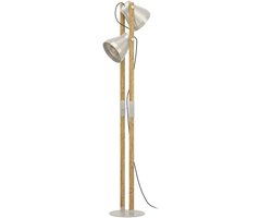 EGLO Cawton Vloerlamp - E27 - 134,5 cm - Grijs|Bruin - Staal|Hout